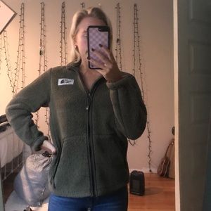 North Face fleece fuzzy jacket size youth L